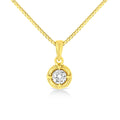 14K Yellow Gold Plated .925 Round Cut Diamond Chain 18"