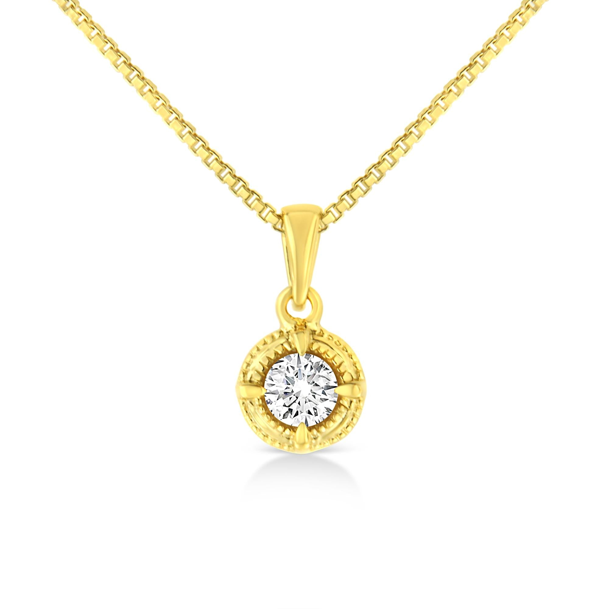 14K Yellow Gold Plated .925 Round Cut Diamond Chain 18"