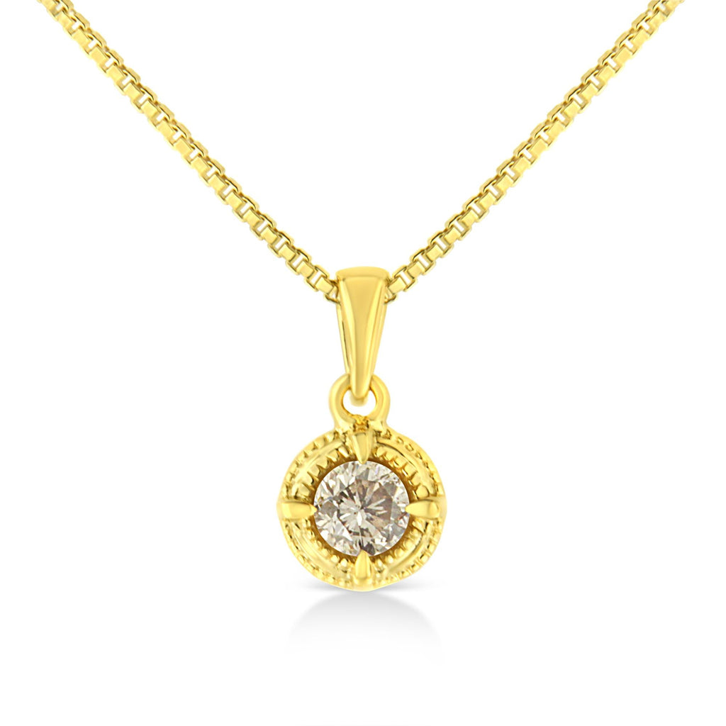 14K Yellow Gold Plated .925 Round Cut Diamond Chain 18"