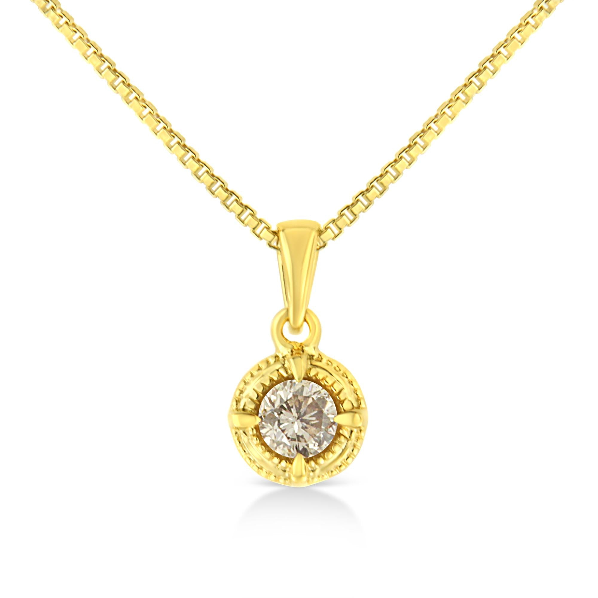 14K Yellow Gold Plated .925 Round Cut Diamond Chain 18"