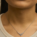 14K Yellow Gold 1/2 Cttw Diamond Scattered "V" Necklace