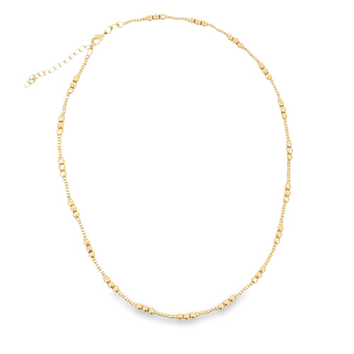 18K Gold Filled 4mm Beaded Chain Necklace (H184)