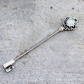 Opalite & Stainless Steel Victorian Heart Key