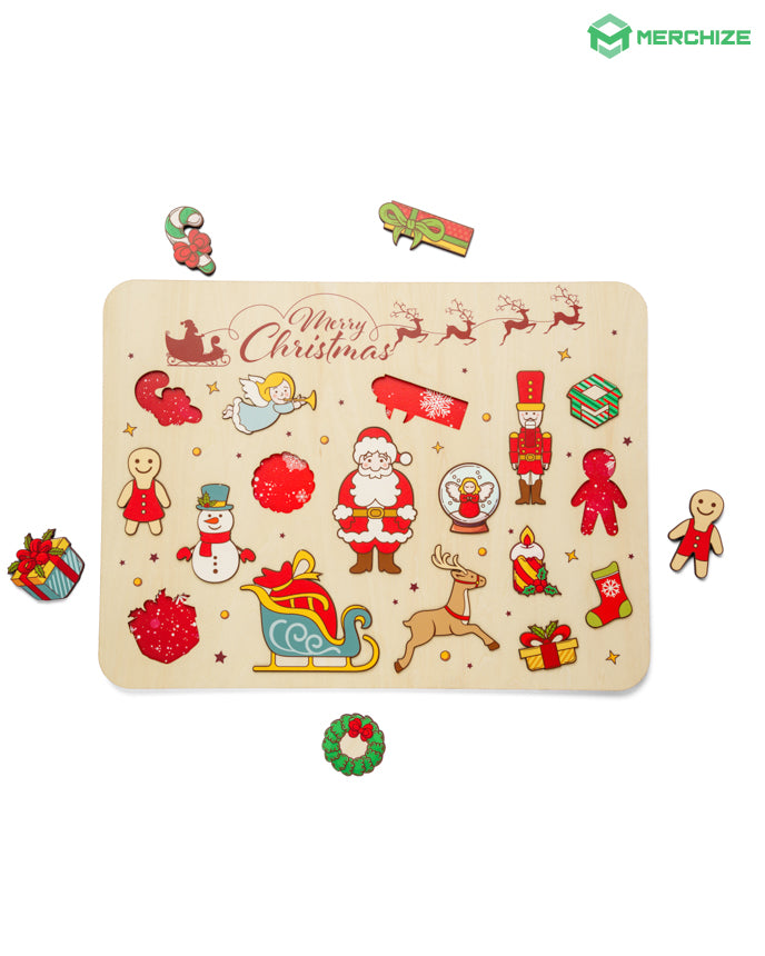 Festive Wooden Puzzle Board